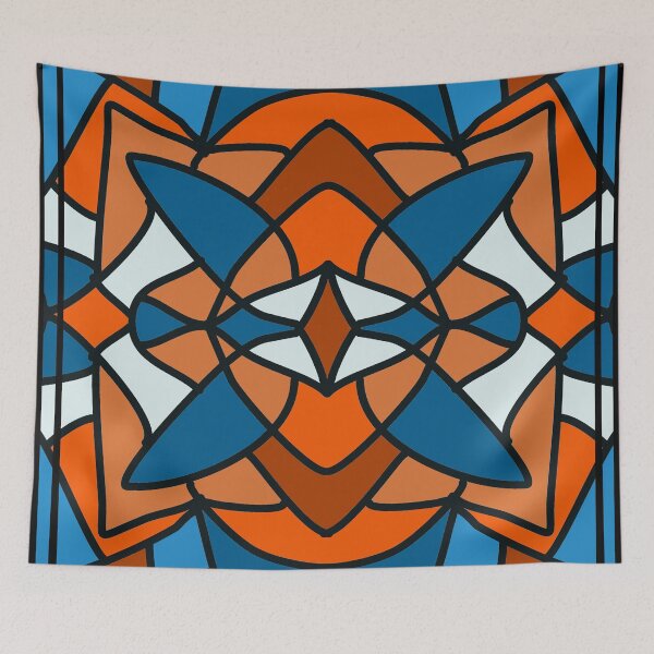 Item preview, Blue and Orange Stained Glass designed and sold by Vanessa Hogle.
