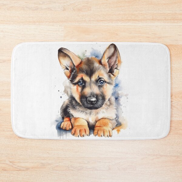 Item preview, German Shepherd Puppy Watercolour Portrait | Dog Breeds Illustration designed and sold by Adios65.