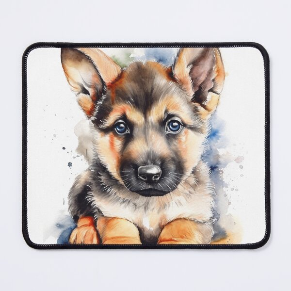 Item preview, German Shepherd Puppy Watercolour Portrait | Dog Breeds Illustration designed and sold by Adios65.