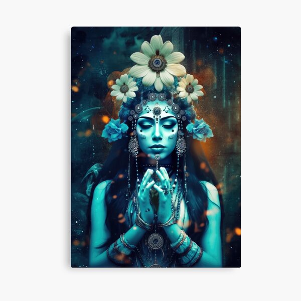 Item preview, Gorgeous Blue Goddess Kali Painting - Stunning Hindu Art designed and sold by All Souls Dream.