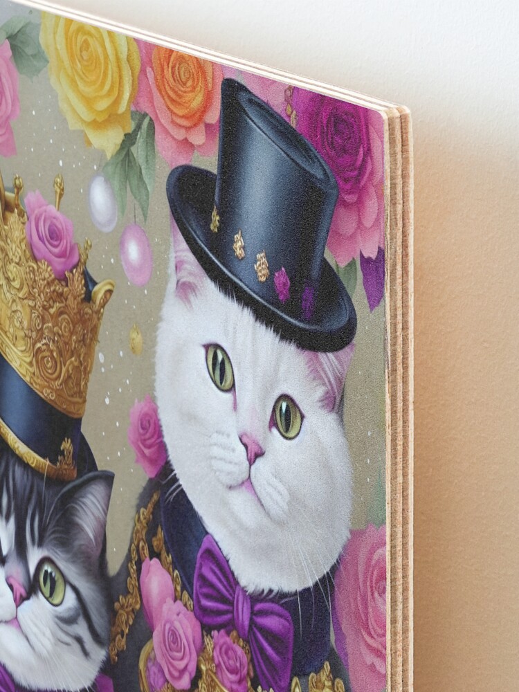 Fancy cat in a purple hat with flowers and feathers Poster for Sale by  SherryDJ