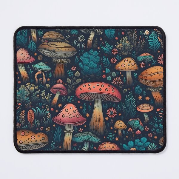 Item preview, Mushrooms and Flora Repeating Print designed and sold by Georgina Gibson.