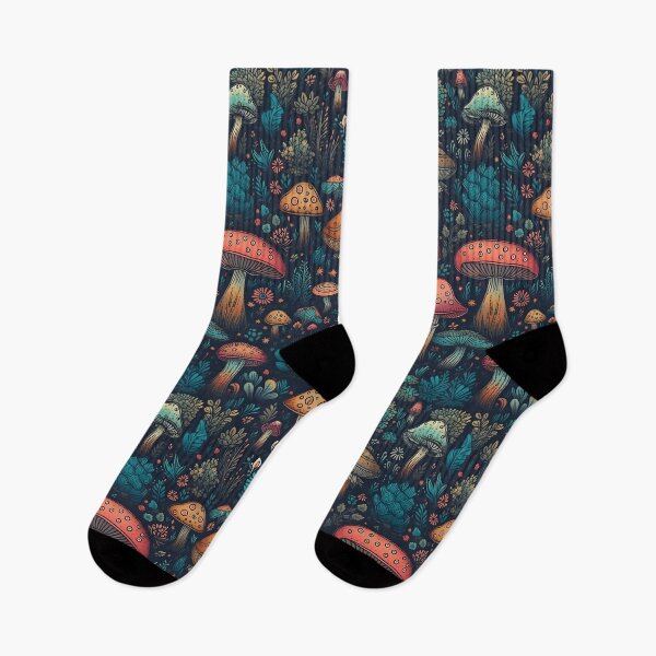 Item preview, Mushrooms and Flora Repeating Print designed and sold by Georgina Gibson.