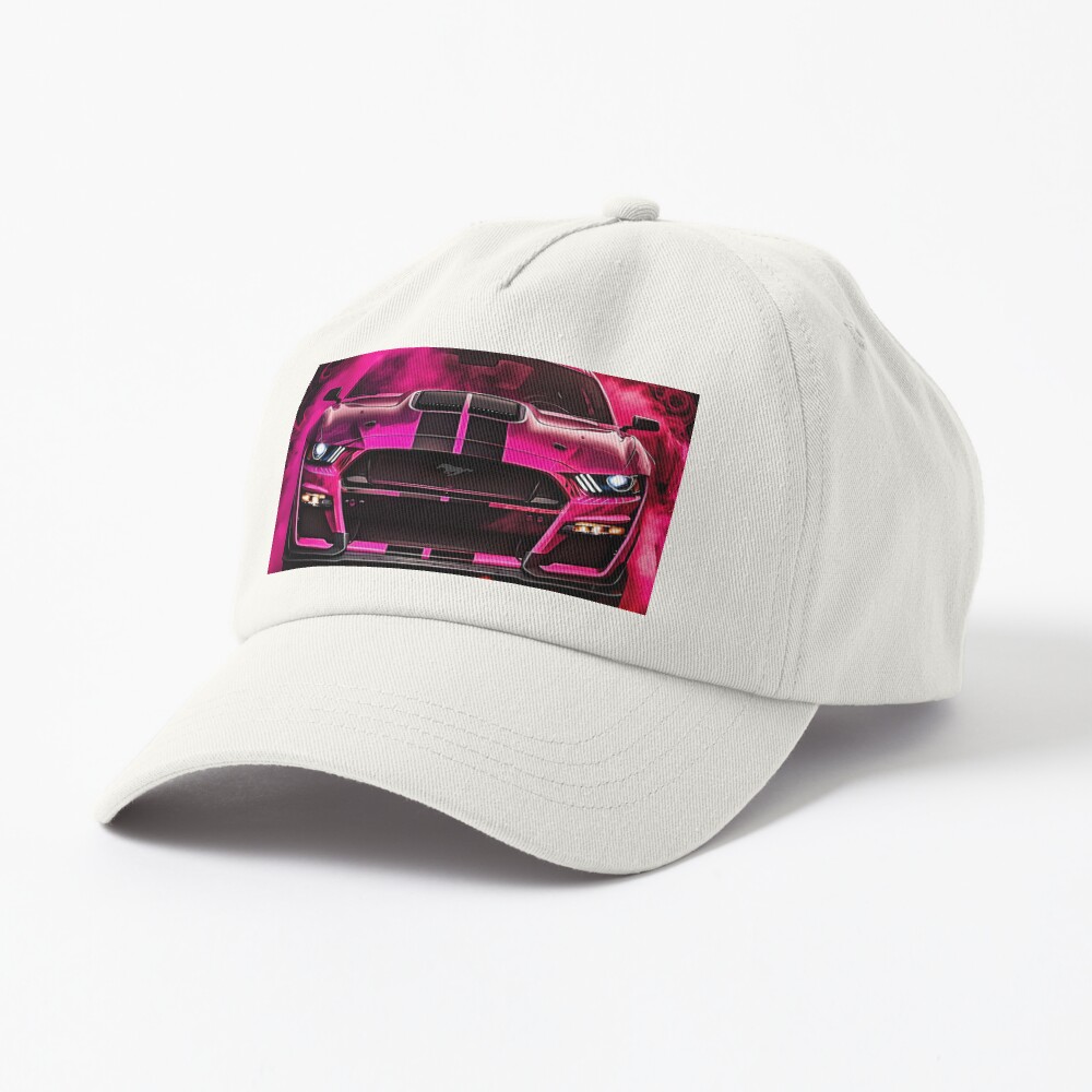 AI image of Ford Mustang GT, pretty in pink\