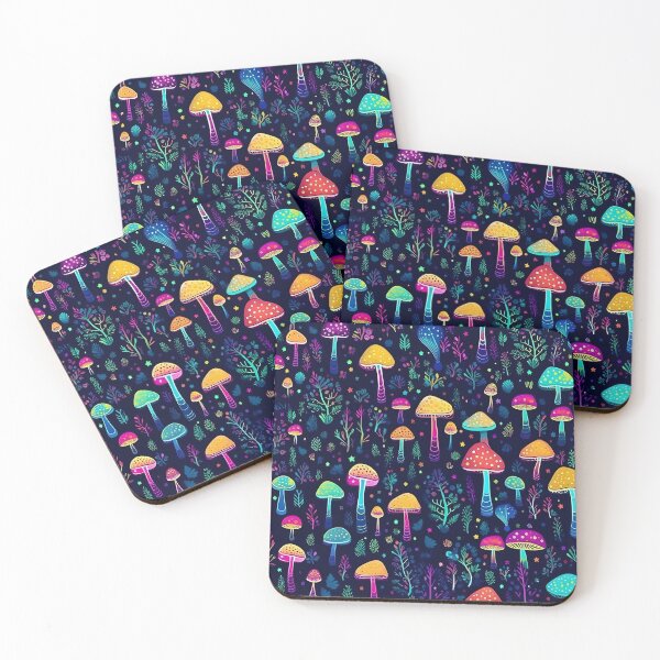 Item preview, Colourful Abstract Mushroom Repeating Print designed and sold by Georgina Gibson.