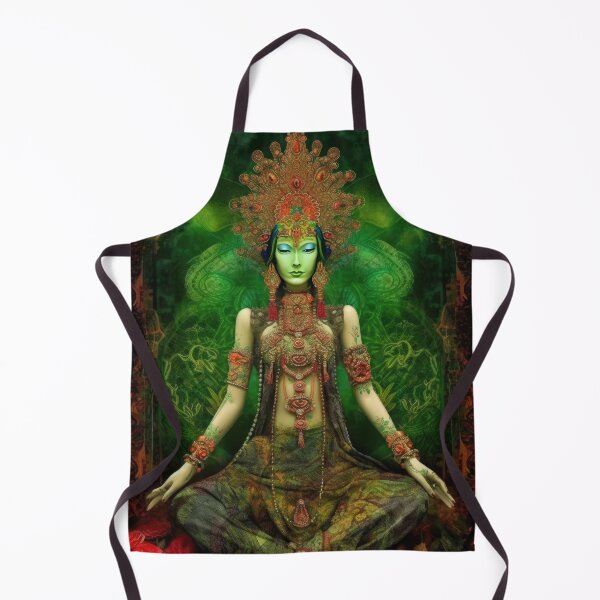 Aperçu de l'œuvre Green Tara - Visionary Painting Inspired by Buddhist Tradition créée et vendue par All Souls Dream.
