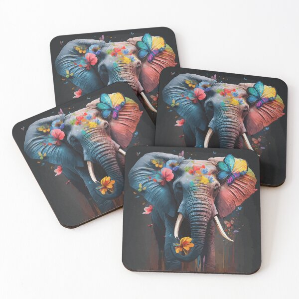Item preview, Vibrant and floral elephant portrait  designed and sold by Lubellebubble20.
