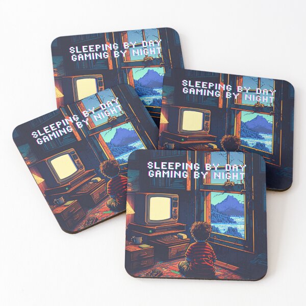 Item preview, sleeping by day gaming by night designed and sold by printiesart.