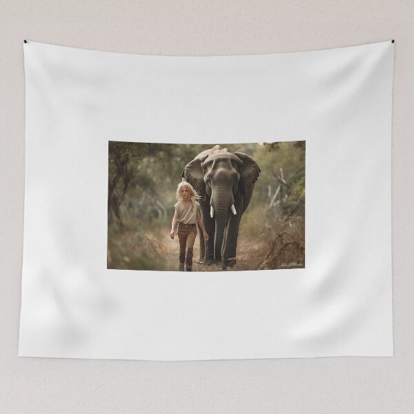 Item preview, An AI image of young girl and a elephant ....... "I have no fear" designed and sold by John L Wheeler.