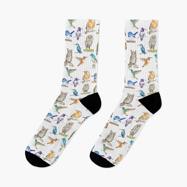 Item preview, Feathery flock of Illustrated birds designed and sold by Sockstomistic.
