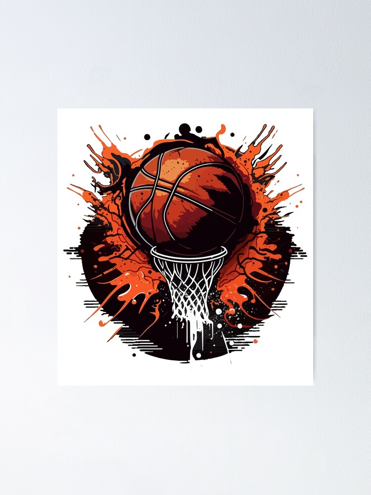 Art Poster Splatter Basketball Player