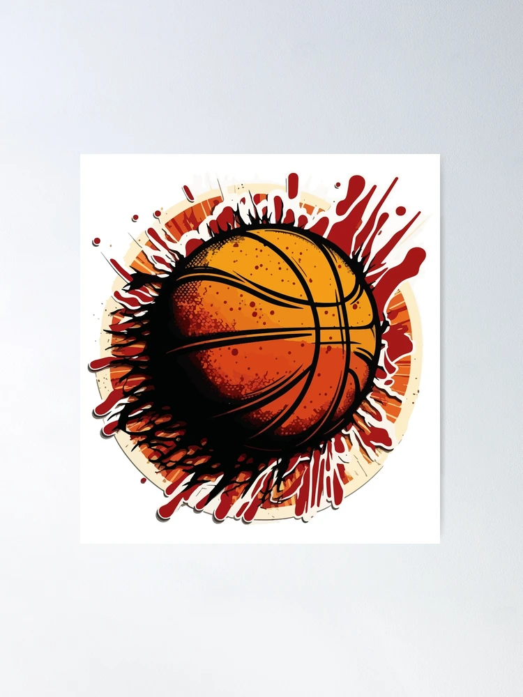 basketball bursting with color Poster for Sale by Colorful Dreams
