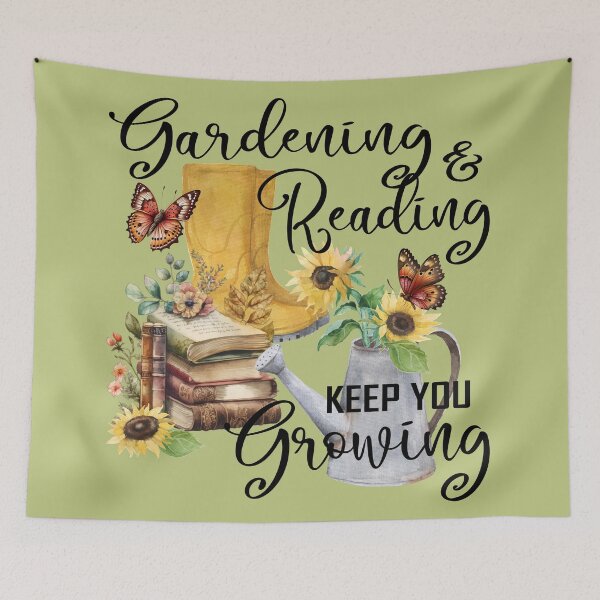 Item preview, GARDENING AND READING KEEP YOU GROWING COTTAGE CORE VIBE designed and sold by FlutteringWings.