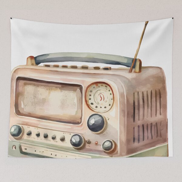 Item preview, A Vintage Portable Radio Watercolor - Old School Cool designed and sold by GVRDesign.