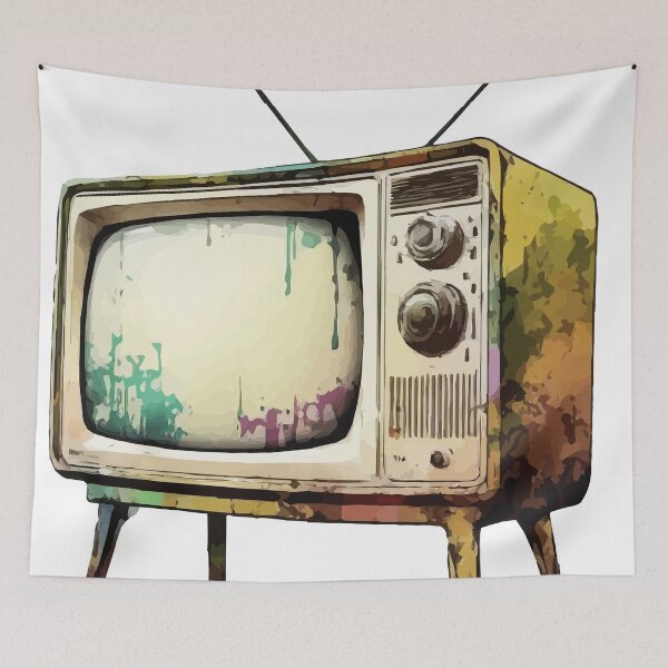 Item preview, A Vintage CRT Television Set Watercolor - Old School Cool designed and sold by GVRDesign.