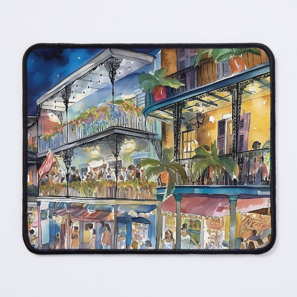 Item preview, A watercolor image created using AI of the French Quarter New Orleans designed and sold by John L Wheeler.