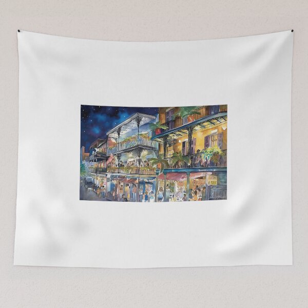 Item preview, A watercolor image created using AI of the French Quarter New Orleans  designed and sold by John L Wheeler.