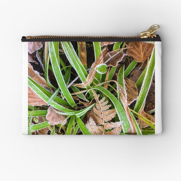 Frosty Green & Brown Zipper Pouch