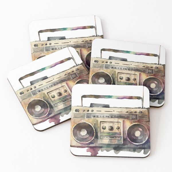 Item preview, A Retro 1980s Boombox Watercolor - Old School Cool designed and sold by GVRDesign.