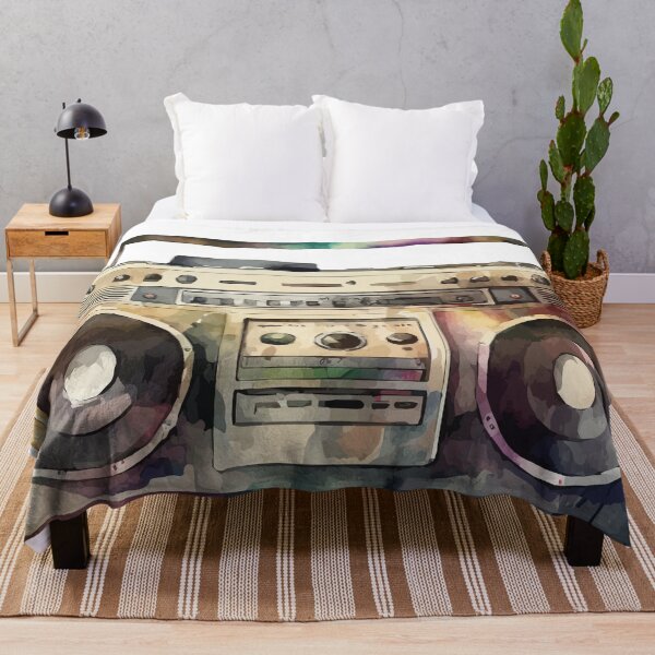 Item preview, A Retro 1980s Boombox Watercolor - Old School Cool designed and sold by GVRDesign.
