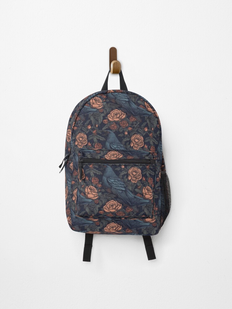 Thumbnail 1 of 3, Backpack, Crow and Roses designed and sold by Rottopics.