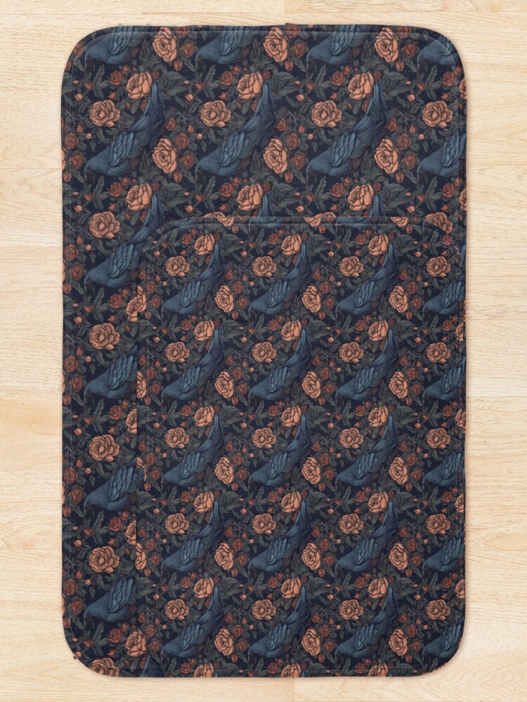 Thumbnail 5 of 6, Bath Mat, Crow and Roses designed and sold by Rottopics.