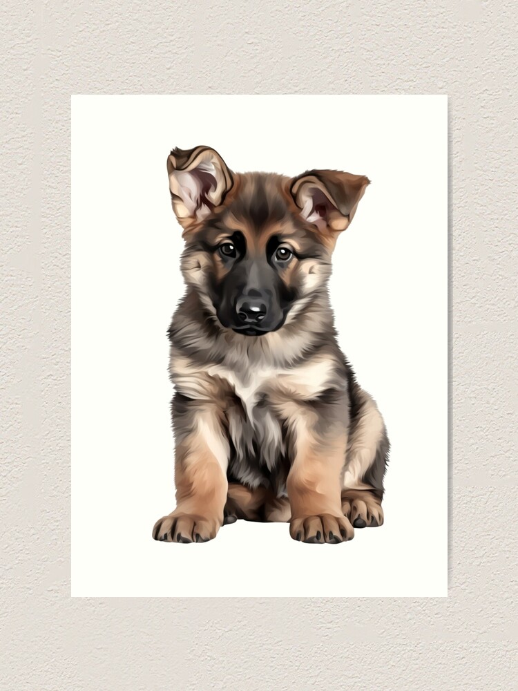 Cute German Shepherd Puppy Art Print