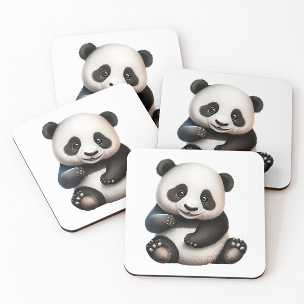 Item preview, "Happy Panda: A Realistic Cartoon Portrait with Big Bright Eyes" designed and sold by Designs-By-Geli.