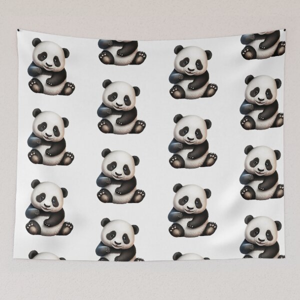 Item preview, "Happy Panda: A Realistic Cartoon Portrait with Big Bright Eyes" designed and sold by Designs-By-Geli.
