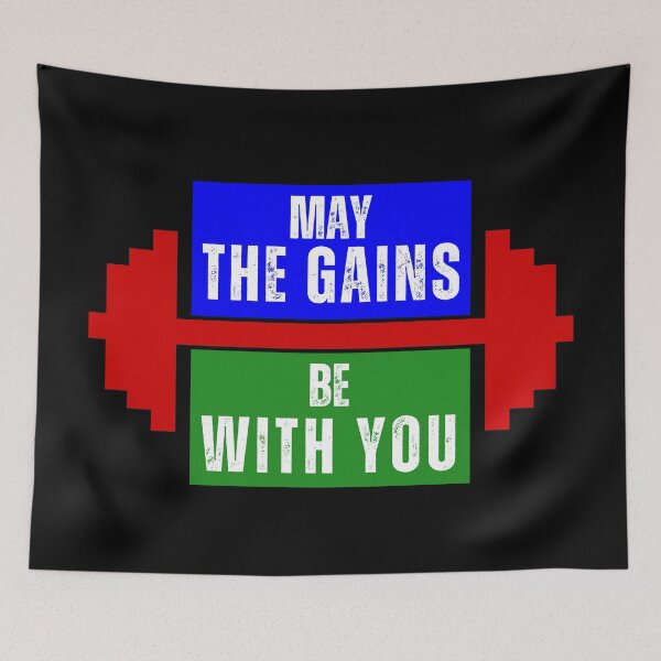 Item preview, May The Gains Be With You Motivational Gym Workout designed and sold by MouDantArts.
