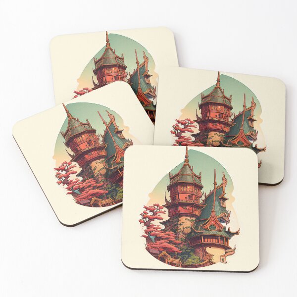 Item preview, Traditional Japanese Fantasy Castle Tower designed and sold by entwithanaxe.