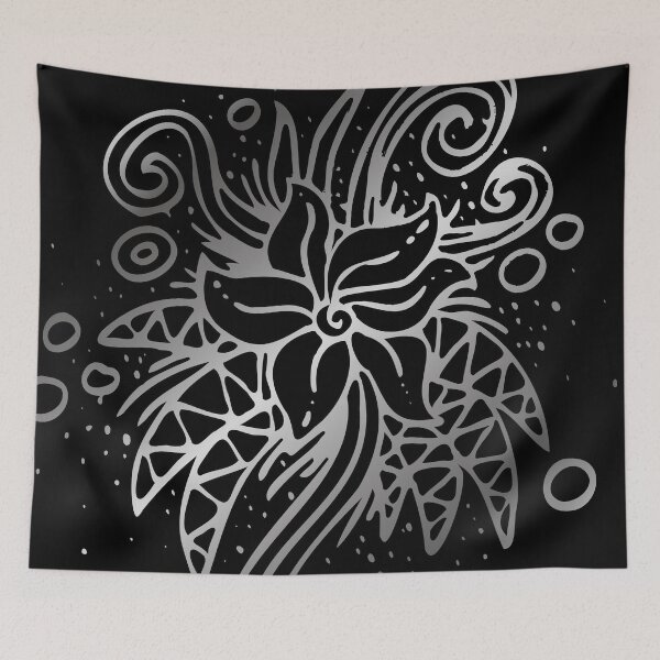 Item preview, Silver Flower Petals Tendrils designed and sold by Suzanne Uchytil.