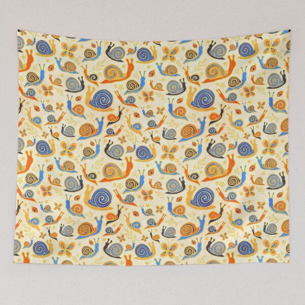 Item preview, Snail convention -blue and gold designed and sold by AprilAppleArt.