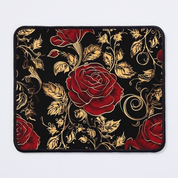 Item preview, Black, Red, and Gold Rose Pattern designed and sold by RobinTief.