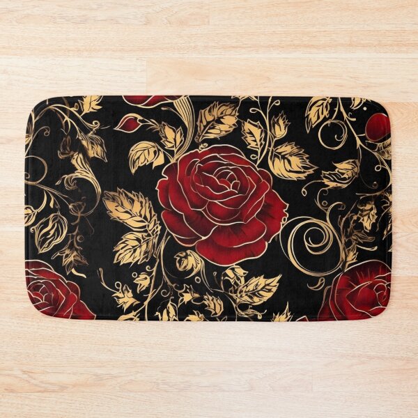 Item preview, Black, Red, and Gold Rose Pattern designed and sold by RobinTief.