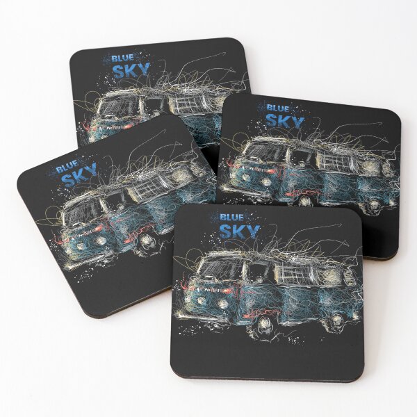 Item preview, Blue Vintage car transportation Scribble Style illustration designed and sold by line13artdesign.