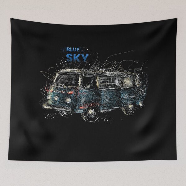 Item preview, Blue Vintage car transportation Scribble Style illustration designed and sold by line13artdesign.