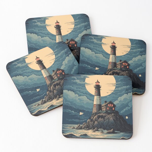 Item preview, The lighthouse at night designed and sold by KMSpace.