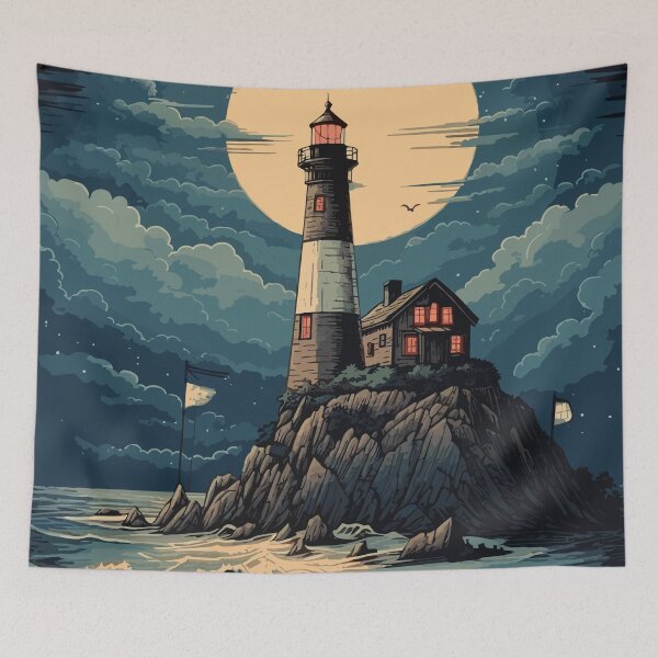Item preview, The lighthouse at night designed and sold by KMSpace.
