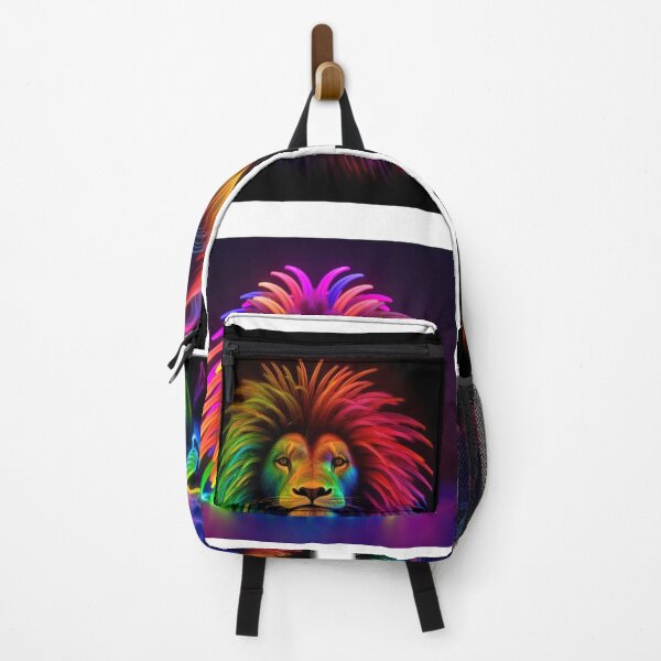 Item preview, 4 in 1 Lion made of rainbow colored lights designed and sold by jetaiart.