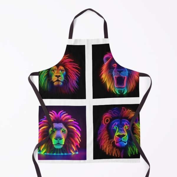 Item preview, 4 in 1 Lion made of rainbow colored lights designed and sold by jetaiart.