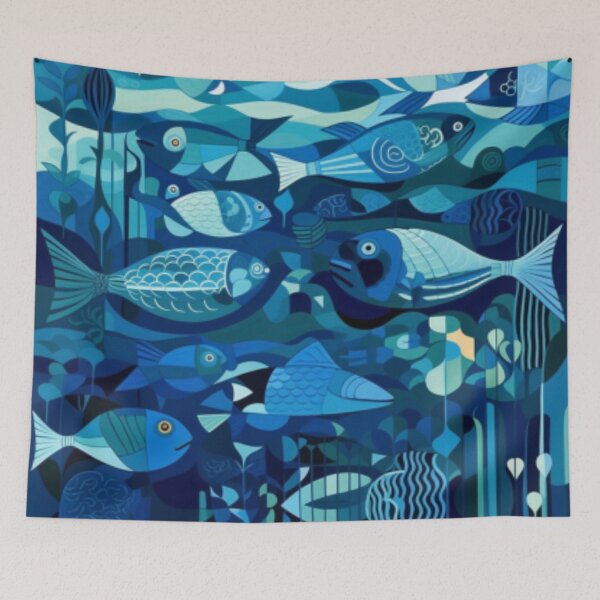 Item preview, Fishy patterned digital art  designed and sold by PixEasel.