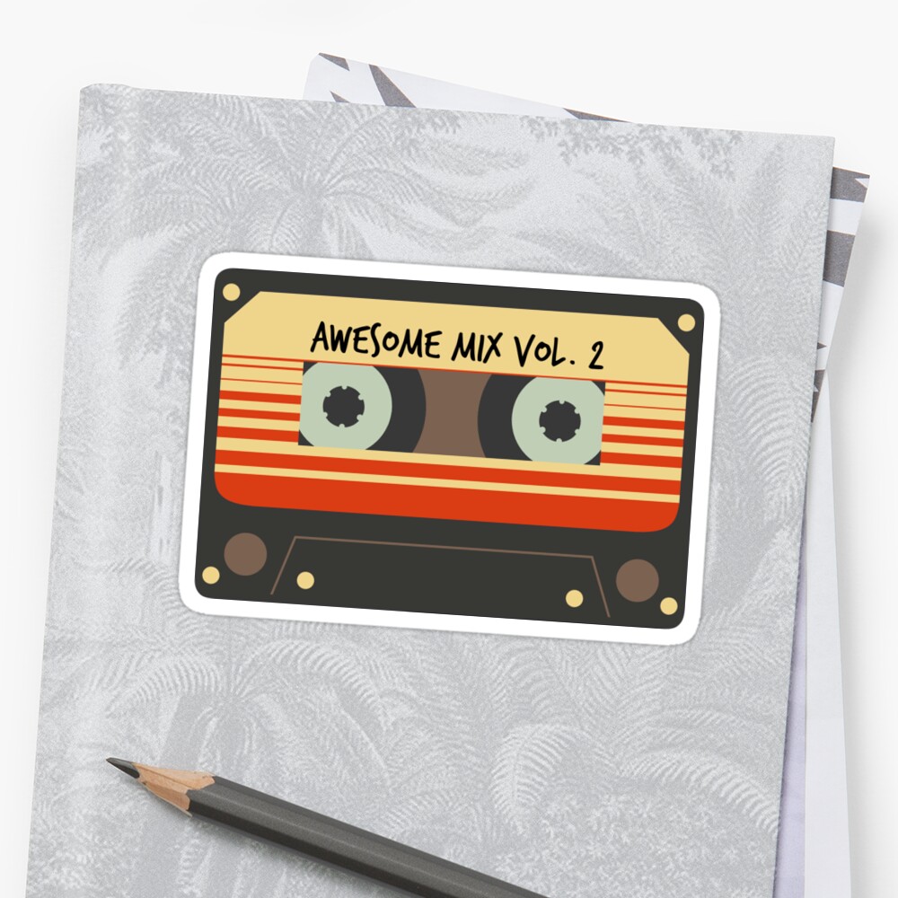 Awesome Mix Vol 2 Sticker By Rafflesparty Redbubble