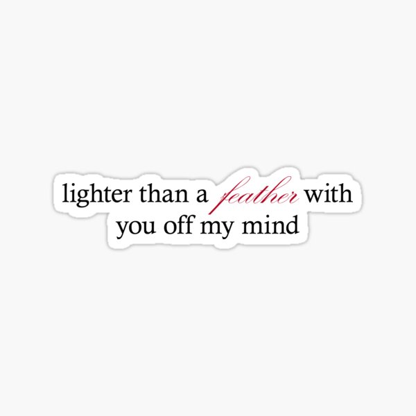 Feather Sabrina Carpenter Song Lyric Sticker