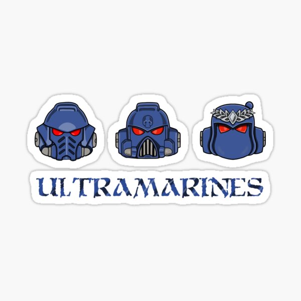 Ultramarines Warhammer 40k Space Marine Helmets Sticker For Sale By Moasisart Redbubble 3113