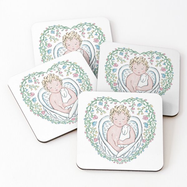 Item preview, Angel Child Holding Bunny designed and sold by Deborah Reed.