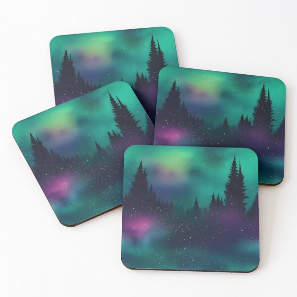 Item preview, Woods and the Northern Lights Repeating Pattern designed and sold by Georgina Gibson.