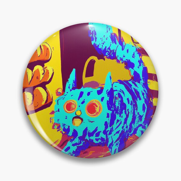 Item preview, psychedelic cat goes to the boulangerie designed and sold by geejeanie.