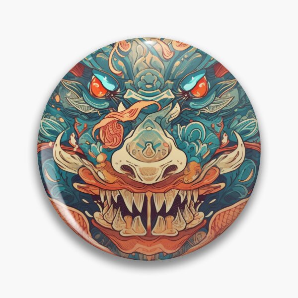 Item preview, Foo Dog Japanese Artwork Colorful - Traditional Japanese Inspired Tattoo Flash designed and sold by GeradoSadow.
