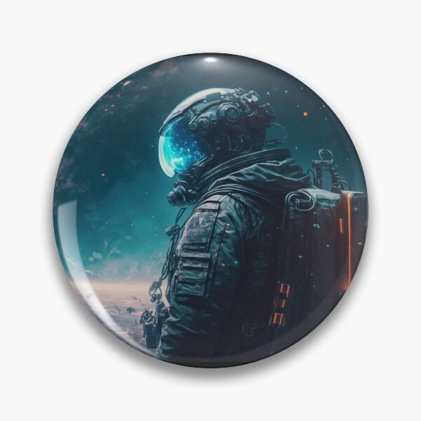 Artikelvorschau, "Schritt in die Zukunft" - Cyberpunk-Astronaut entworfen und verkauft von Krystian Maliszewski.